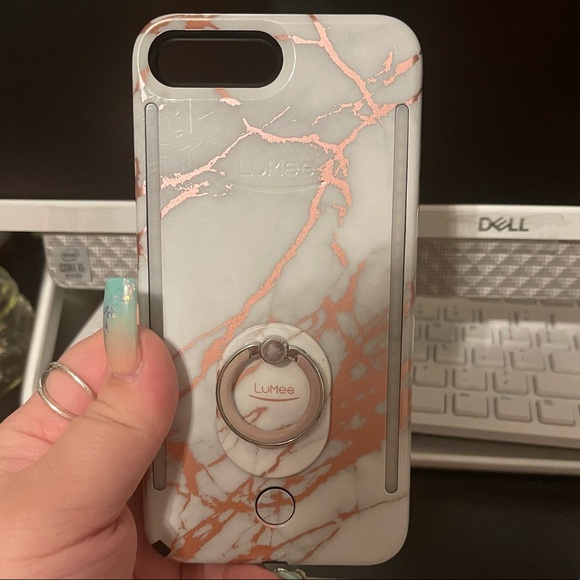 💕💕 ROSE METALLIC WHITE MARBLE PRINT LUMEE Case (will fit 6+, 7+, 8+) 💕💕 - Picture 3 of 8
